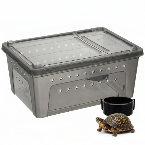 Reptilien Zuchtbox aus Kunststoff, Kunststoff Zuchtbox Für Kleine Tiere Mit Belüftungslöchern Und Sicherung Spiel Und Ruhebox Für Haustiere Insekten Einfach Zu Reinigen Zusammenzubauen
