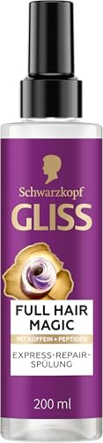 Gliss Express-Repair-Spülung Full Hair Magic, 200ml, sofortige Kämmbarkeit | Schwarzkopf Haarspülung für sofortige Kämmbarkeit, Fülle & Haarbruchschutz, Pflegespülung mit Koffein, Peptiden & Hitzeschutz