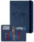 RAXCLAY Porta Passaporto Cover Custodia da Viaggio 8 Carte Blocco RFID Documenti Accessori Utili Uomo Donna 2a-Generazione Pelle PU Multifunzione Doppio Scomparto Schermato Compatto Slim (blu)