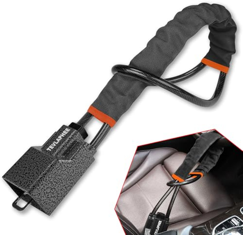 Tevlaphee Steering Wheel Lock Seat Belt Lock Universal Anti Theft Car Device Car Lock Car Theft Prevention with 3 Keys for Car Security Fit Most Vehicles Truck SUV Van(Black)
