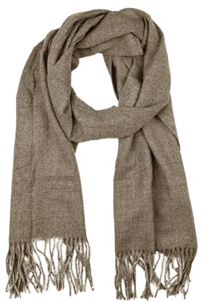LUMBERJACK Sciarpa da Uomo Invernale in Morbida Lana, Cammello, Classica, Tinta Unita Con Frange, Elegante, Con Scatola Regalo