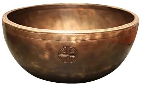 Singing Bowl, set med handgjorda tjocka klangskålar, mässingsmeditation, stor Buddha ljudskål, yoga (20 cm)