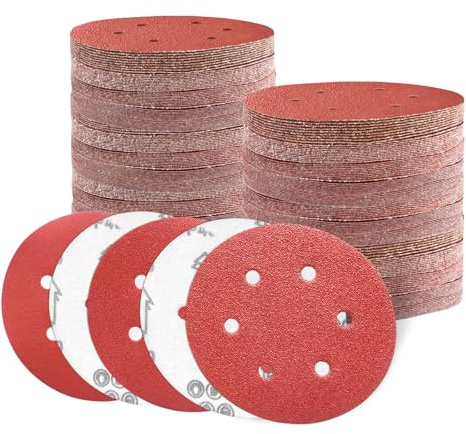 50 Pièces Disque de Ponçage 150mm, 6 Trous Grain 400, Auto-agrippants | Disque Abrasif Pour Ponceuse Excentrique - Poncer Polir Dérouiller