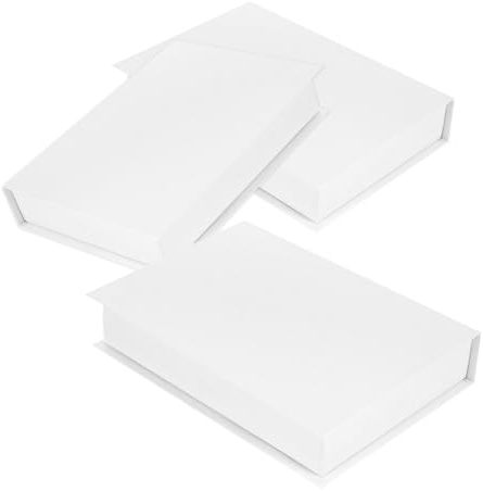 jojofuny Lot de 3 Faux Livres Décoratifs Blancs 25 X 185 X 38 CM Présentoirs à Livres Factices pour Bureau Salon ou Bibliothèque Accessoires Déco Polyvalents pour Maison et Espace