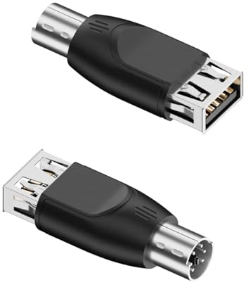 QIANRENON PS2 auf USB-Maus-Tastatur-Konverter, PS/2-Stecker auf USB-A-Buchse, Adapter PS2-Stecker auf Typ-A-Buchse, unterstützt nicht Hot Swapping, für PC-Barcode-Scanner, 2 Stück