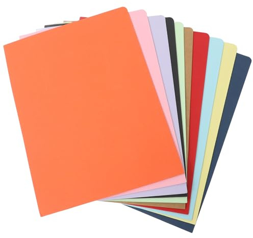 CALLARON Lot de 10 Chemises de Poche en Papier Épais A4, Dossiers Renforcés à Double Poche, Couleurs Assorties, Porte-Documents Multifonction pour Bureau, École et Rangement de Documents