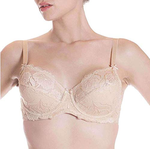 Belseno Lepel Reggiseno in Pizzo Balconcino Coppa B art. 251 colori Bianco Nero e Fard - Fard 3