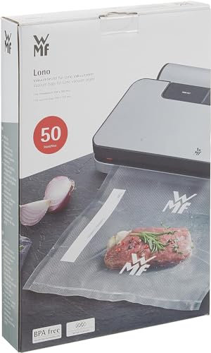 WMF Lono Vakuumbeutel für Vakuumiergerät, 50 Stück Vakuumierbeutel, 20 x 30 cm, 4 lagige Folie, strukturierte / glatte Seite, bpa-frei, transparent