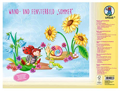 Ursus 21260099F - Wand und Fensterbild Sommer, 5 Stanzbögen in verschiedenen Motiven, ca. 24,8 x 33 cm, beidseitig Bedruckt, für eine farbenfrohe Raumgestaltung, ideal für das Kinderzimmer