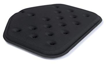 Modulor Sitzkissen für Arbeitsstuhl, 38 x 25 (36) cm, Schwarz | Stuhlkissen aus strapazierfähigem Stoff mit 3 cm dickem Schaumstoffkern; fünfeckig mit abgerundeten Ecken