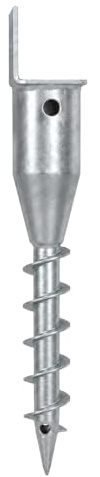 TRUTZHOLM L-Profil Bodenhülse Einschraubbodenhülse feuerverzinkt 9,5x7 cm | 46,5 cm Länge, zum einschrauben, Vierkanthölzer, Bodenanker, Einschraubhülse, Pfostenträger, Zaunbau