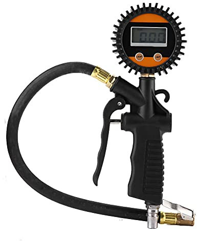 Headerbs Universal Auto Motorrad Digitaler Reifenfüller Pump Gun Reifendruckmesser Luftaufblasen