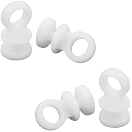 Curtain Rail Slider Hooks Rollers White Curtain Track Glider Hook Integra Discrete Slim Glide Button Slides Hooks for Window Door Shower Curtains Pack of 40