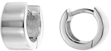 trendor Ohrringe für Damen und Herren 925 Silber Klapp-Creolen Ø 10 mm zeitloser Ohrschmuck für Damen und Herren, zauberhafter Schmuck aus Sterlingsilber, 41584