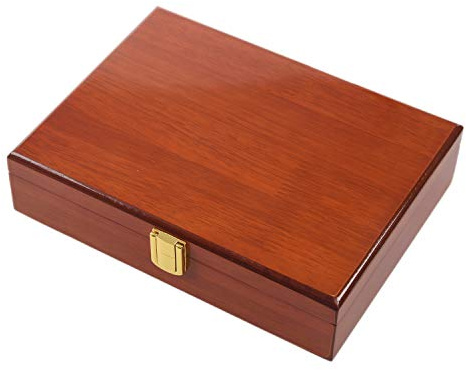 Frefgikty Caja de exhibición de madera vintage para anillos, pendientes, gemelos