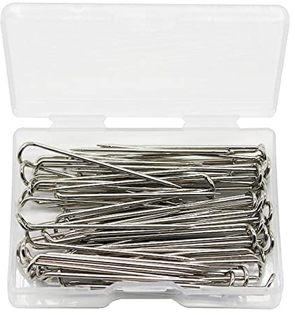 Nishiyuenyi 100x épingles à Fourche pour Quilting, Couture en Métal, épingles à Double Blocage, Cintre, Fournitures de Fabrication Artisanale, Accessoires de Cout, 23x6mm