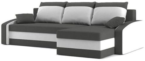 Ecksofa mit Schlaffunktion Logan in grau weiß