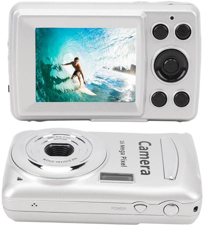 Fotocamera Digitale HD 1080P, Fotocamera per da 16 MP con Display LCD a Colori da 2,4 Pollici, Supporto Fino a 128 GB, Piccola Fotocamera CCD retrò Compatta per Ragazzi