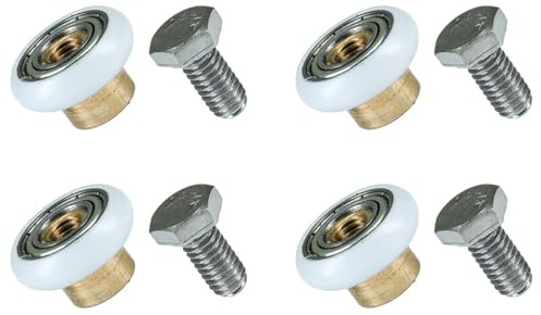 ciciment Lot de 4 roulettes de rechange pour porte de douche coulissante en verre (19 mm)