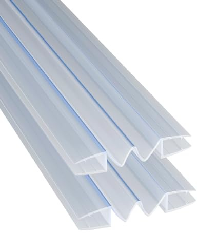 WITEN&NOCK 200cm 2er Set Duschdichtungen Ersatzdichtung entfaltbar für Glas zu Glas Verbindung Duschtür Dichtung Gerade Glasstärke 8-10 mm
