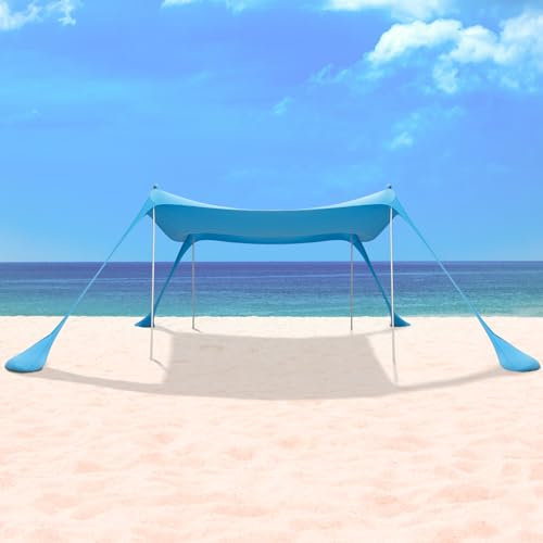 Night Cat Abris de Plage Lycra Tente de Plage Ombre Tente Abri Auvent Protection UV UPF50+ avec Sac de Sable Ancres pour Plage Pique-Nique Pêche Camping