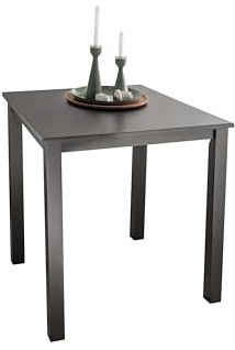Woodroom Kota Esstisch aus Massivholz 70 x 70 cm, Schwarz, kompakter Tisch für kleine Räume