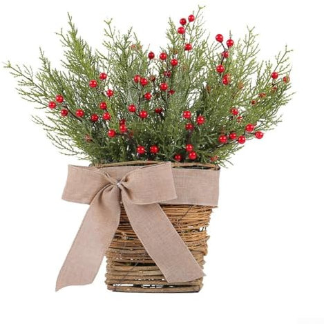 NbgrvB Simulation Red Fruit Basket Wall Hanging For Home Decor, Perfect For Winter And Holiday Decoration