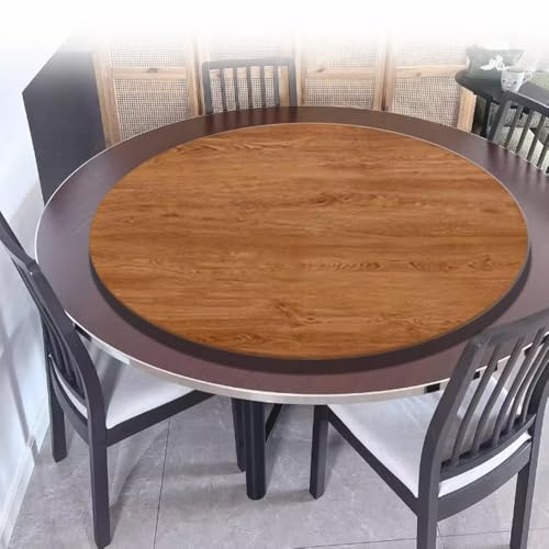 BERWDUXA IMUNKT 80cm 90cm Plateau De Service Rotative pour Table À Manger, Plateau Tournant en Bois, Grand Lazy Susan Rond, Plateau D'affichage Rotatif 360°(Gold Oak,75cm/30in)