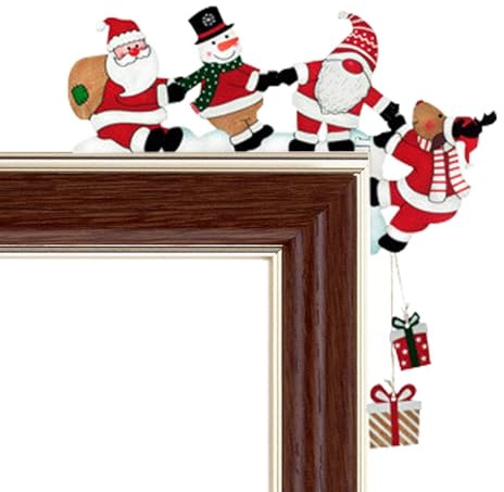 Esquina de puerta navideña, decoración del marco de puerta navideña | Decoración de esquina de puerta de festival de madera,Decoración de madera de los primeros de la puerta de la Navidad, ornamento d