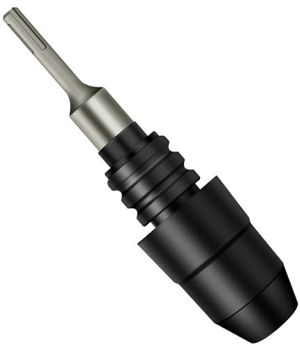 SD FACTORY Adaptador SDS-Plus a SDS-Max para martillos rotativos, adaptador de acero de aleación negra de 8-1/4 pulgadas de largo, compatible con brocas SDS Max, juego de brocas para un mejor