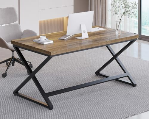 IBF Schreibtisch Eiche Rustikal PC Tisch Gaming Moderner Bürotisch 152 cm | Gaming PC Büro Homeoffice Arbeitszimmer Schreibtisch Computertisch Bürotisch klein aus Holz Eiche
