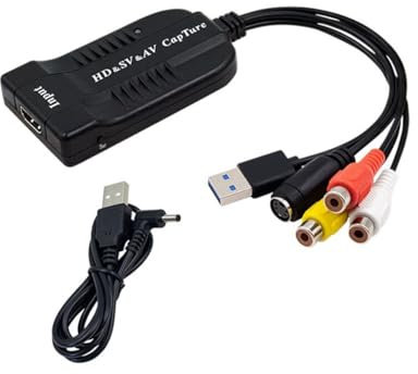 Okeeyseda Scheda di Acquisizione Video USB Convertitore da/HD/Hi8/DVD A Digitale HD/S-Video A USB 2.0 Dispositivo di Acquisizione di Registrazioni Audio Video