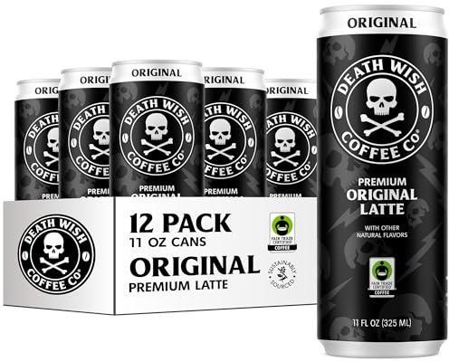 Death Wish Coffee Classic Cold Brew Latte, 100% Colombian Cold Brew, Fair Trade Coffee, 11 fl oz, Can​