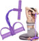 21 Fitness Resistance Bands 4 Tube Pedal Ankle Puller, Yoga Handle Bands Exerciser Multifunctional Pull Rope Fitness Equipment for Abdominal, Waist, Arm, Leg Stretching, Body Shaping Training (Purple)