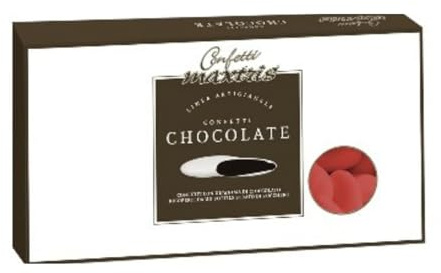 Doni Bomboniere Confezione 1Kg Confetti Gusto Cioccolato Ricoperti colore Rosso per Matrimonio Nascita Compleanno Anniversario 25 50 Laurea Segnaposto Confettate Made in Italy