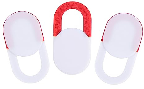 DIYEAH 3 Stück-Pack Webcam Abdeckung aus Abs Rot für Laptop und Handy Praktischer Sichtschutz zum Schutz der Privatsphäre Einfach zu Verstauen