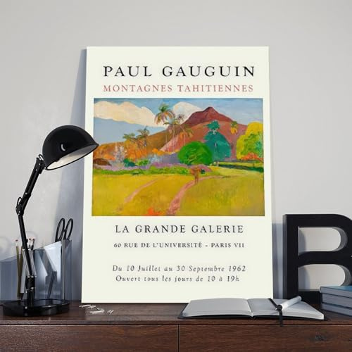 Paul Gauguin Poster Art Print Tahiti (Polynésie française) Reproduction de peinture à l'huile abstraite vintage ferme impressionniste moderne décoration murale pour bureau, chambre à coucher, salon
