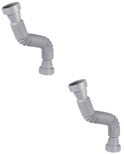 DIYEAH 2 pièces Tuyau de Vidange Flexible Double Tête pour Évier de Cuisine Haute Température et Acide Tube de Raccordement Extensible et Durable pour Lavabo