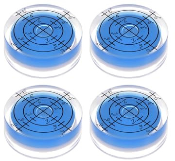 Spirit Level,4 PCS Spirit Level Bubble,Levels Circular Precision,Small Magnetic Bubble Levels with Round & Square Vials,Precision Levelling Tool for Turntable,Tripod,Drill,Caravan