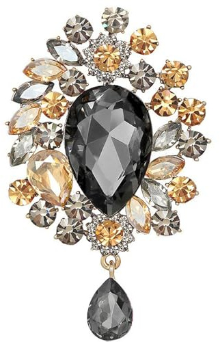 Qiwenr Broche de Señoras, Broche de Cristal, Broches de Diamantes de Imitación, Adecuado Para que las Niñas Decoren Suéteres, Abrigos, Bufanda, Borsa, Vestido, Para Fiestas, Regalos Bien Pensados