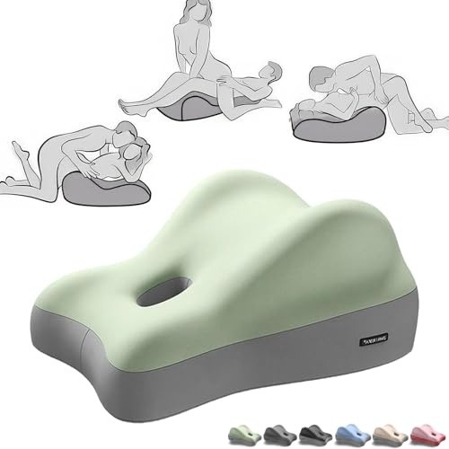 Cuscino Intimo per Coppie – Sostegno Lombare e Gambe in Memory Foam 48x41x23 cm, Ideale per Relax e Benessere di Coppia, Design Anatomico per Maggiore Vicinanza e Piacere Condiviso (verde)
