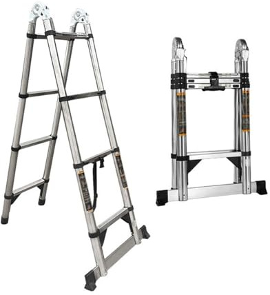 Attrezzi arrampicata estensibile 3,7+3,7 metri, attrezzi arrampicata a pioli regolabile in altezza,accesso sicuro al sottotetto,progetti di ristrutturazione(1.7+1.7 meters)