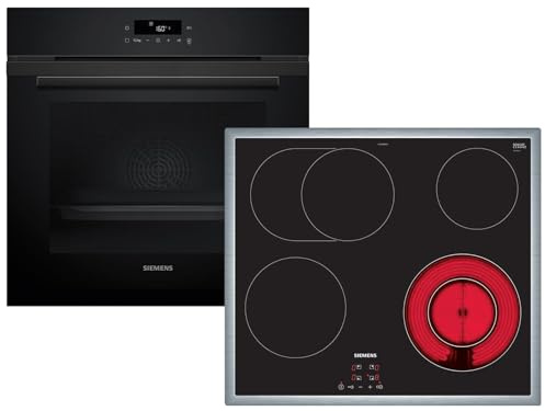 Siemens Set PQ223EA00Z Pyrolyse Backofen Deep black inox HB271ABB3 + Glaskeramikkochfeld autark ET645BNA1E