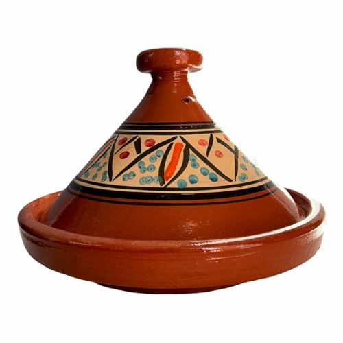 Tajine XL 35 cm in Terracotta Dipinta a Mano – Pentola Tradizionale Marocchina/Tunisina + Ebook Gratuito 2611251301