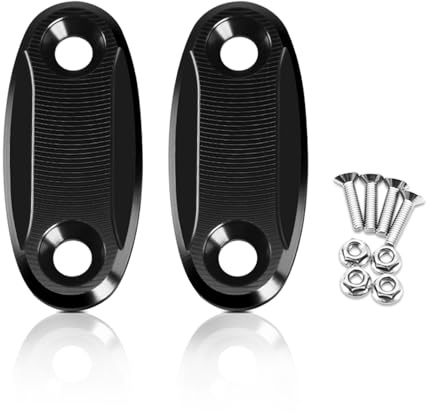 MFGZD Motorrad Außenspiegel Loch Cap, CNC Motorrad Spiegel Block Off Platten Spiegel Kappe Für CBR600RR 2004-2016 / CBR1000RR CBR 1000RR 2004-2007 / ZX-6R 2005-2008 / ZX-10R 2004-2007 (Schwarz)