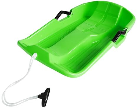 drburpily Polyeten snöskoter hållbar snöpulka styrbar släde med dragrep snowboard släde pulka sparkcykel familjer gräs glidbräda snöpulka styrbar, Grön, 65x42x14cm