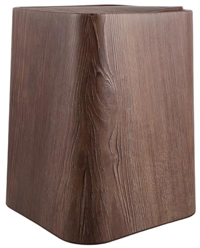 SHINEOFI Poubelle en Bois Rétro 8,5 L en Pp, Couvercle Silencieux, Facile à Nettoyer, Design Élégant Effet Bois, pour Salon et Salle de Bain