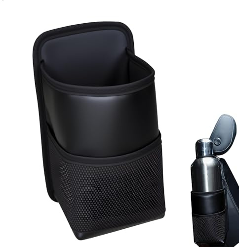 Flaschenhalter Auto, Getränkehalter Auto, Becherhalter Auto, Tasche für Sitzseite Vorne Hinten, für bis 12cm Durchmesser, mit Netz Schwarze