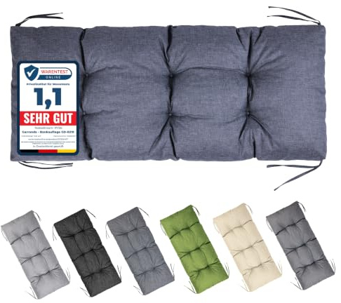 Garronda Cojín Banco Jardín Impermeable 120x50 cm Azul Marino GD-0219