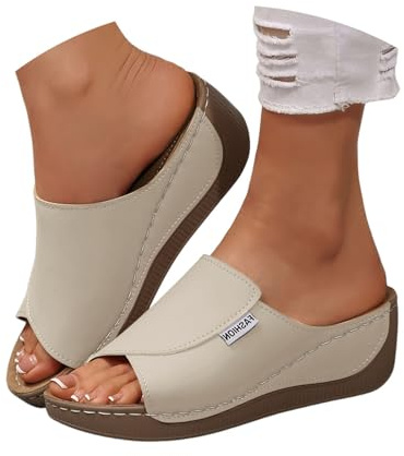 Sandales Femme Été Confortable Sandale Confort Chaussure Ete Chic Orthopédique Cuir Chaussures Nu Pieds Compensee Pied Large Orthopedique Et Nu-Pieds Femmes Eté Orthopediques Compensées 39 A